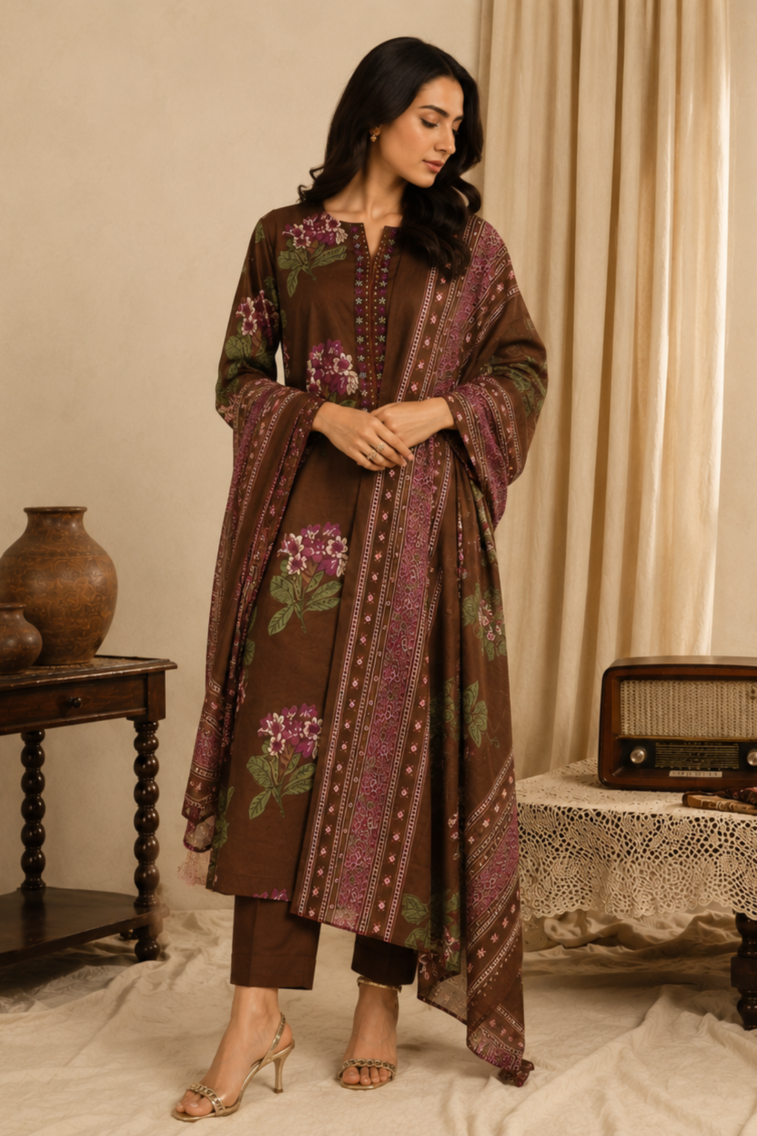 Meher Blossom Cotton Suit Set