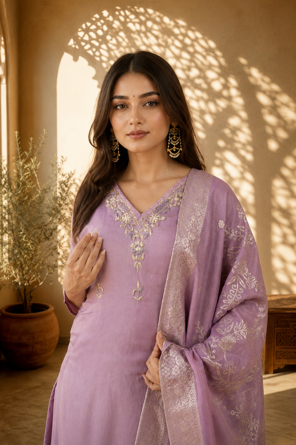 Lilac Tissue Silk Radiance Suit Set