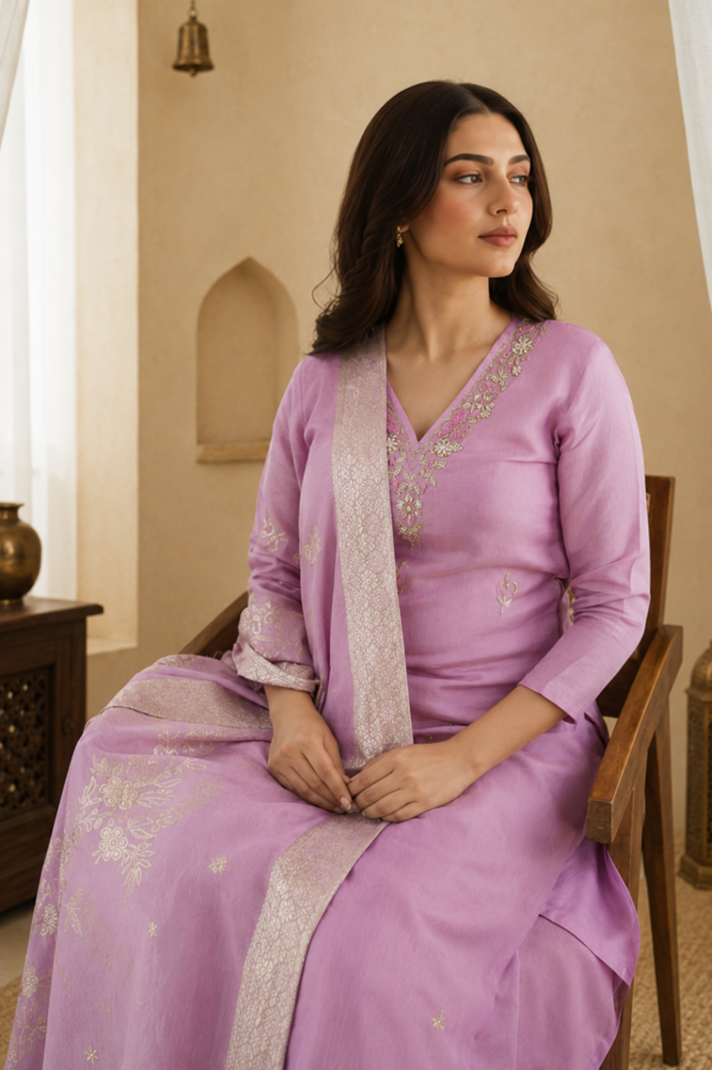 Light Pink Tissue Silk Radiance Suit Set